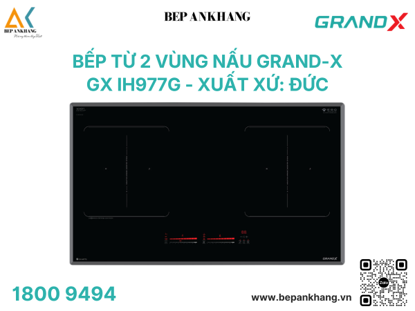 Bếp từ 2 vùng nấu Grand X GX IH977G - Made In Germany